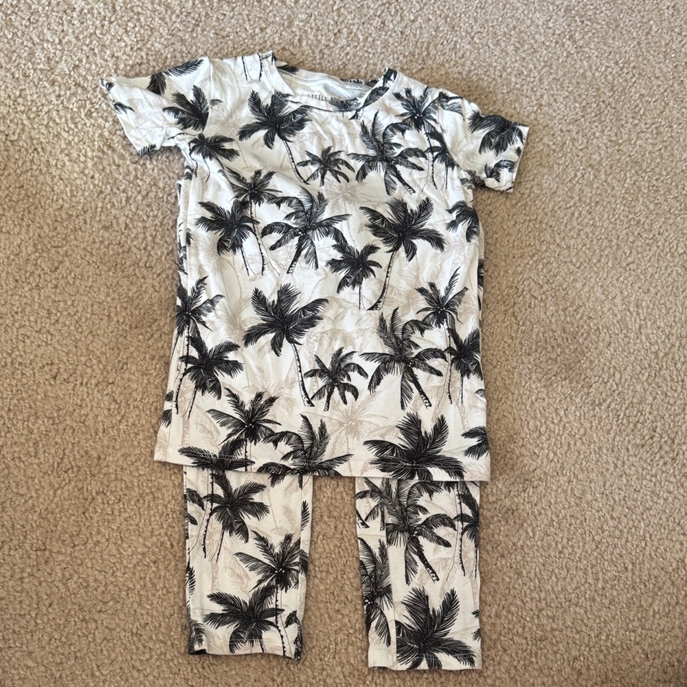 Little Bipsy/ Baby Breez Collab Palm Tree pajamas - Black & White